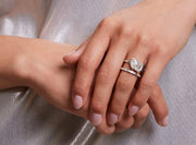 3.5 Carat Toi et Moi Engagement Ring - Emerald & Pear